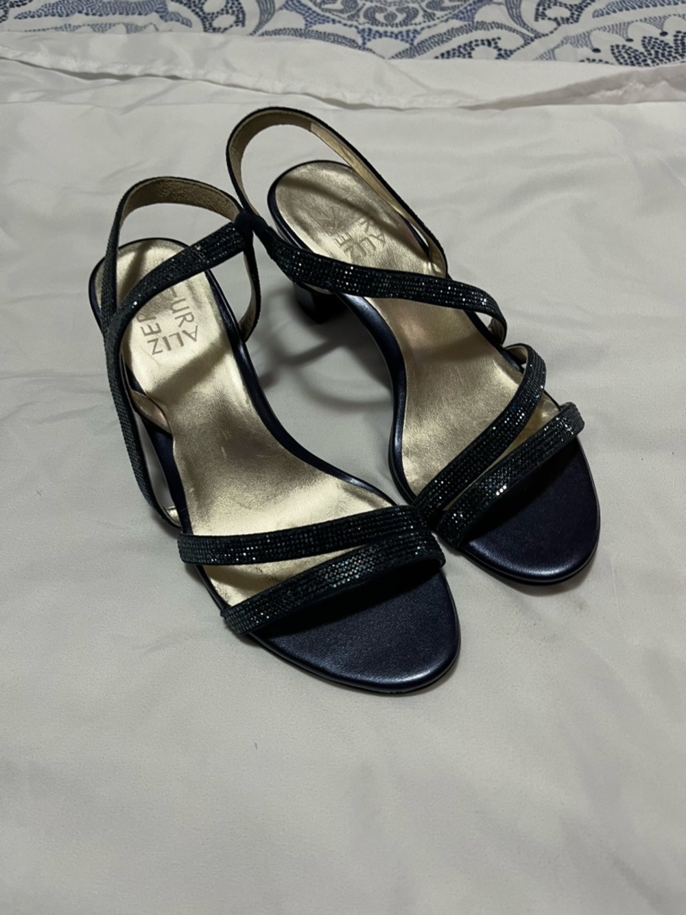 Neutralizers Vanessa French Blue navy  Strappy  Slingback Heels